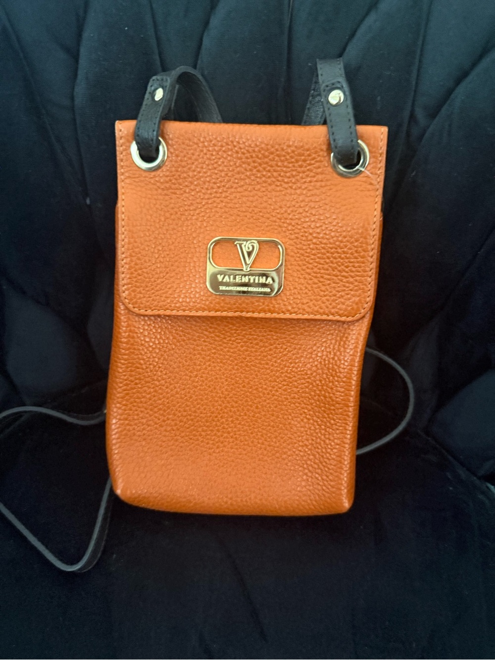 Women's Tan Leather Crossbody Phone Pouch